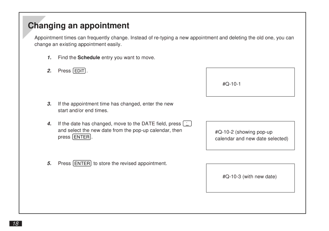 Sharp OZ-5600 operation manual Changing an appointment 