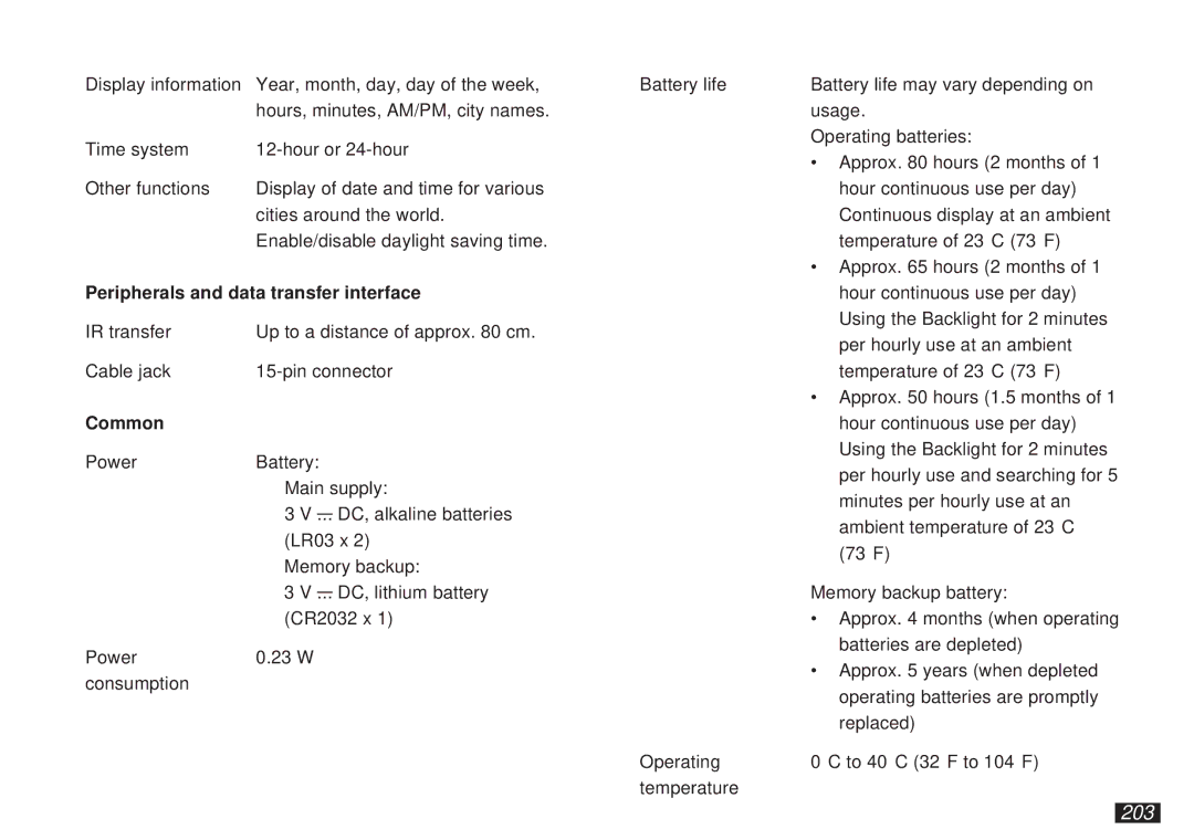 Sharp OZ-5600 operation manual 203, Peripherals and data transfer interface, Common 