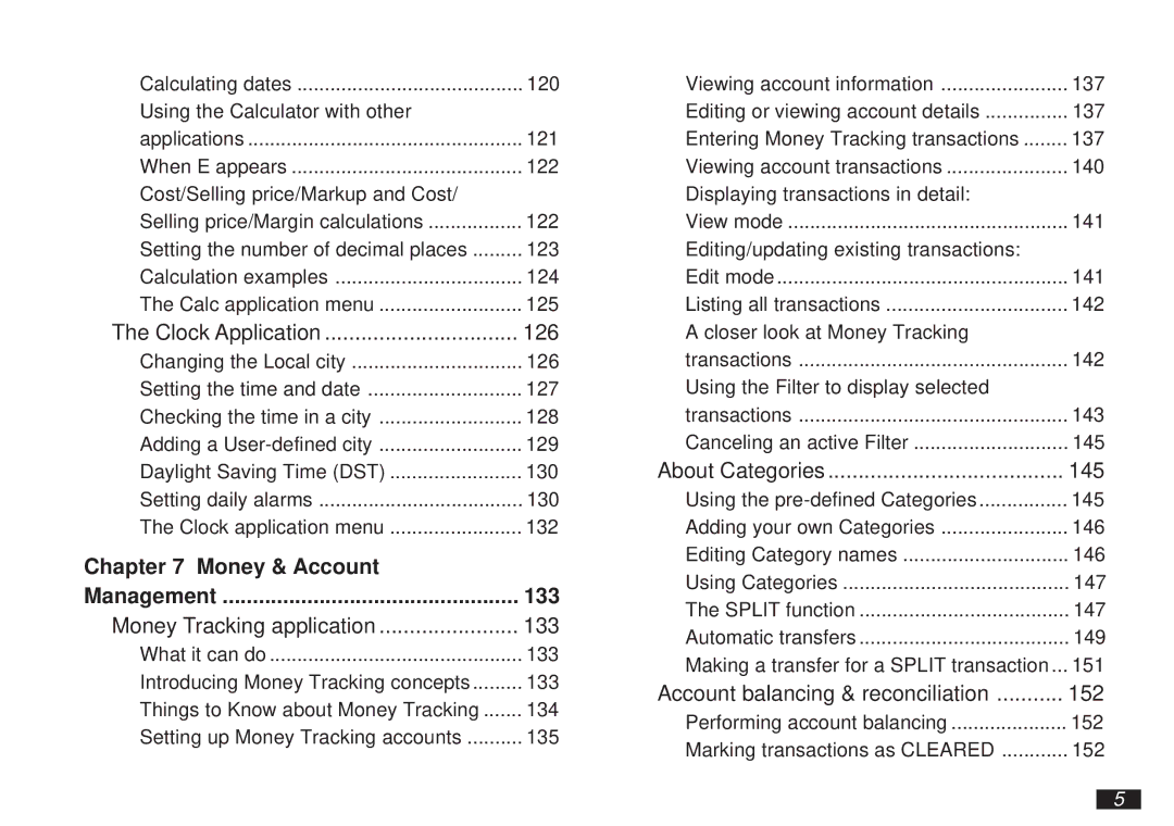 Sharp OZ-5600 operation manual Money & Account Management 133 