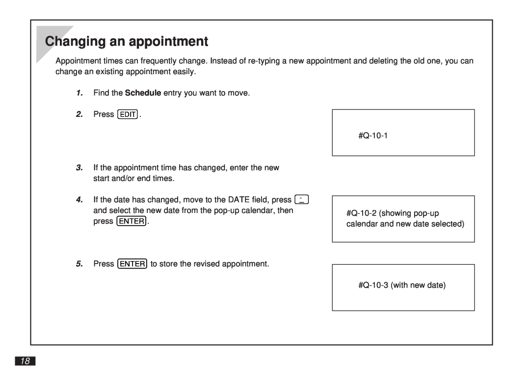 Sharp OZ-5600 operation manual Changing an appointment 