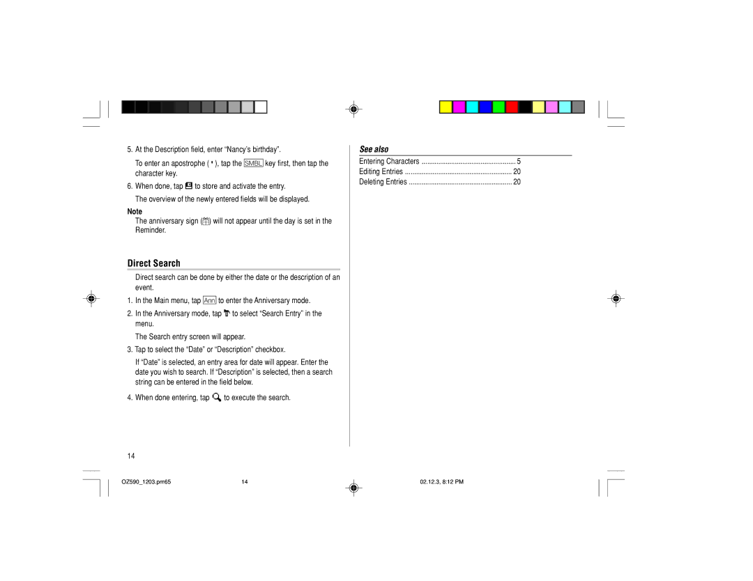 Sharp OZ-590 operation manual See also 