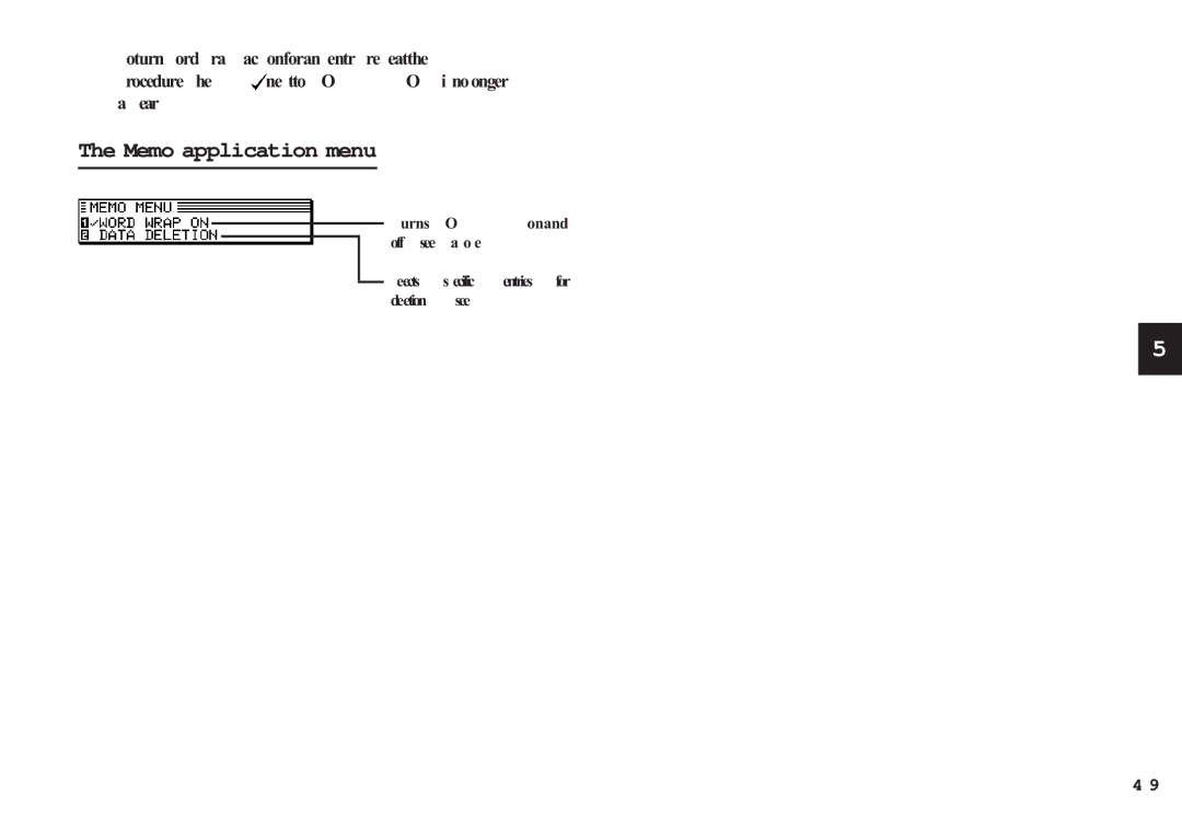 Sharp OZ-650, OZ-640, OZ-630 operation manual Memo application menu 