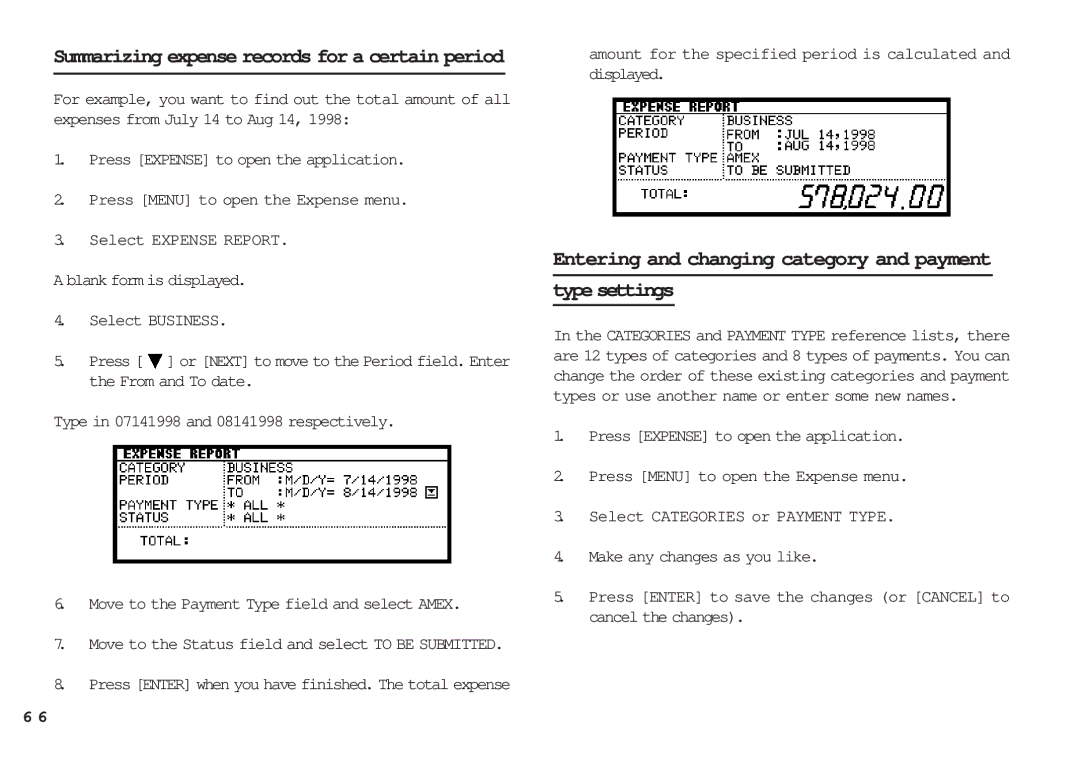 Sharp OZ-630, OZ-640, OZ-650 operation manual Type settings, Type in 07141998 and 08141998 respectively 