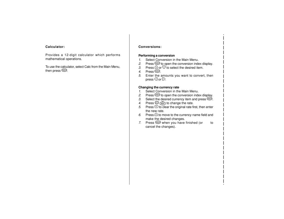 Sharp OZ-770 operation manual Calculator, Conversions Performing a conversion 