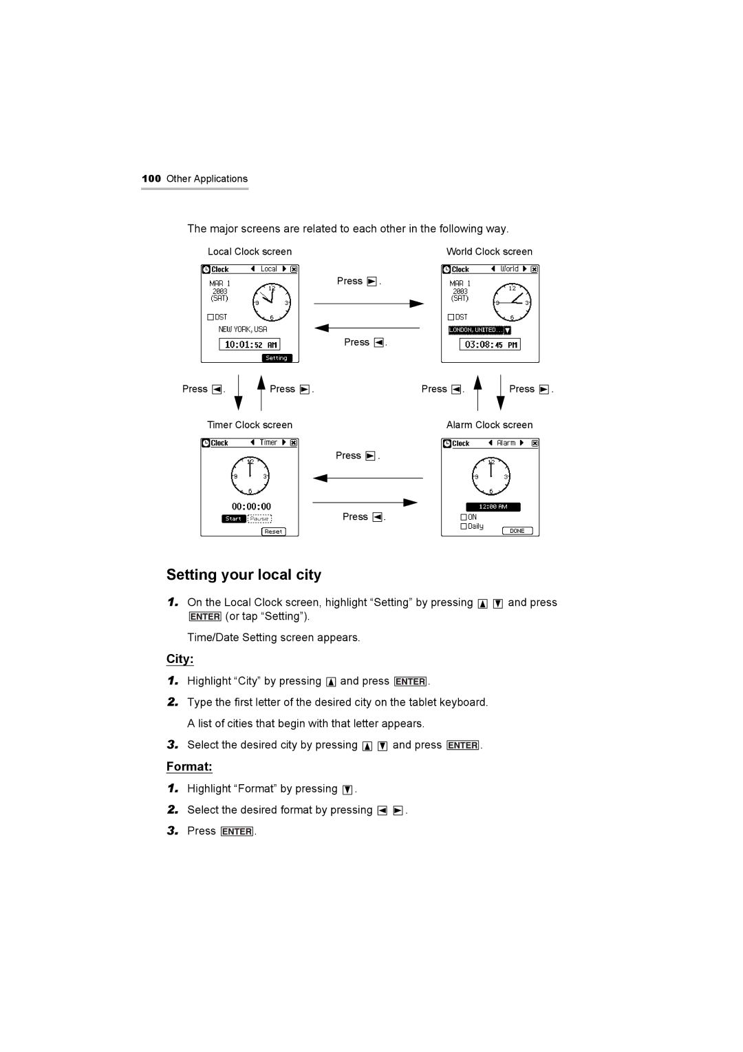 Sharp OZ-800 operation manual Setting your local city, City 