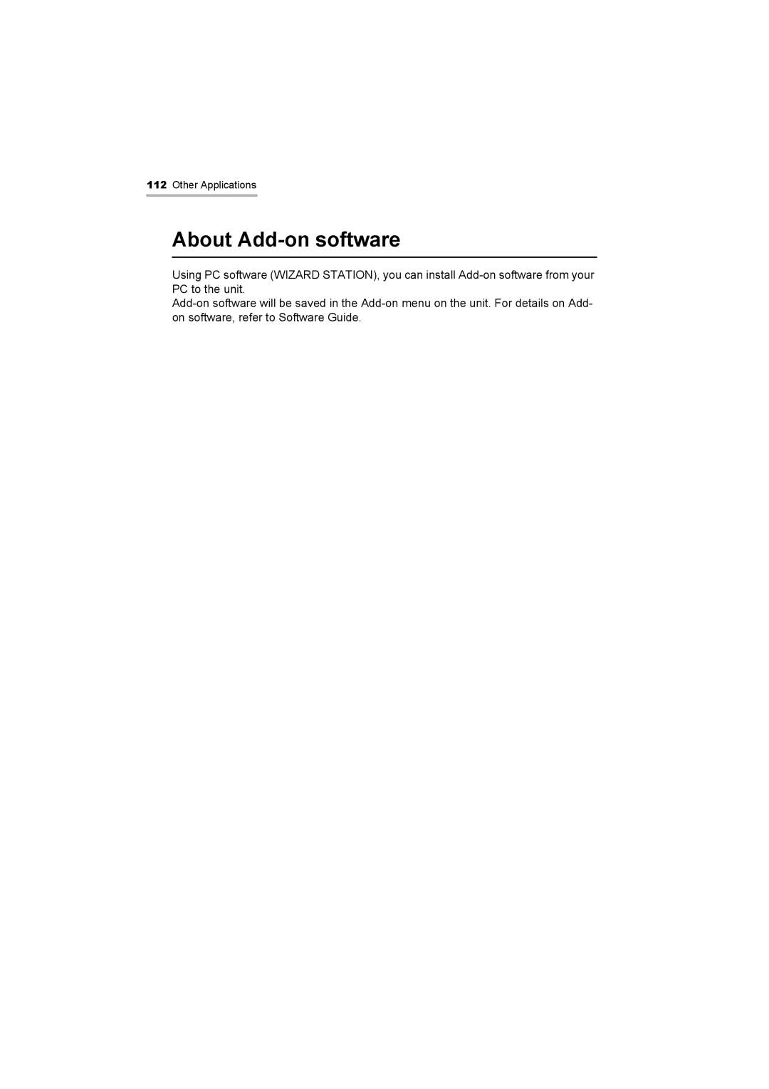 Sharp OZ-800 operation manual About Add-on software 