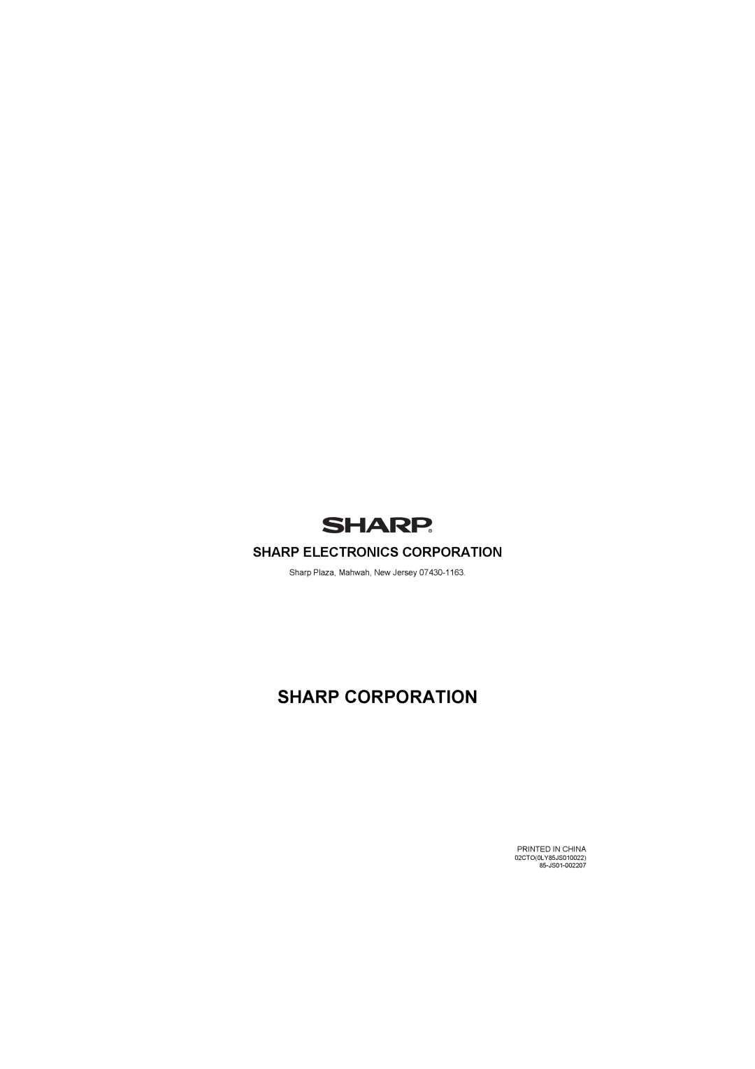 Sharp OZ-800 operation manual Sharp Corporation 