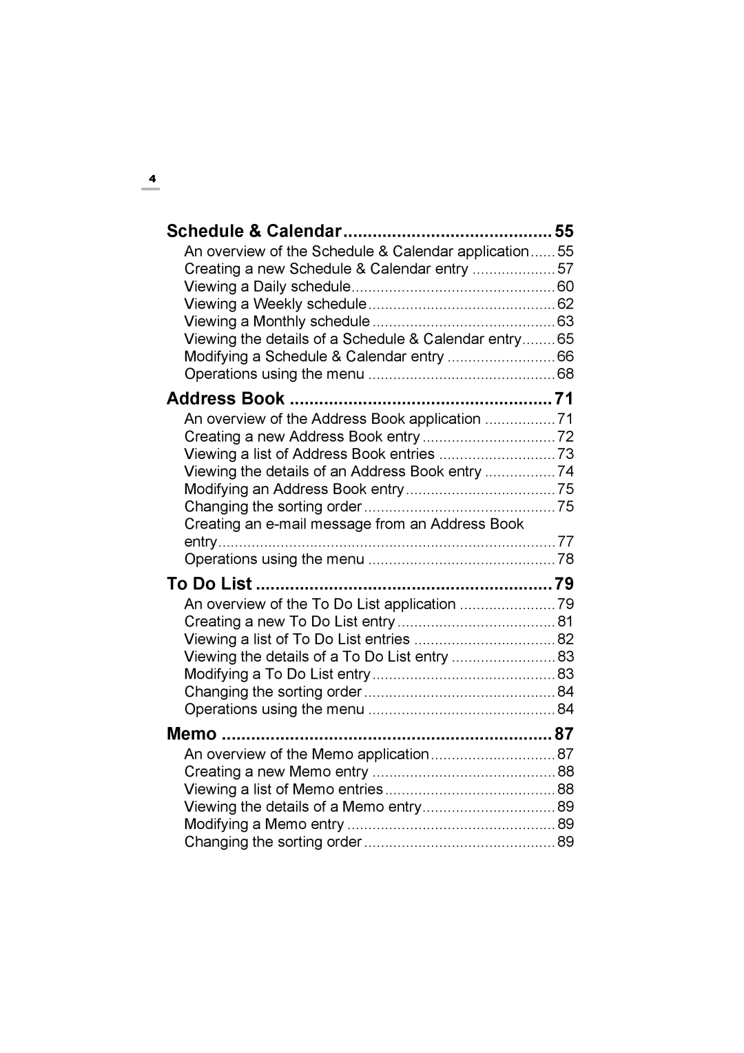 Sharp OZ-800 operation manual Schedule & Calendar 