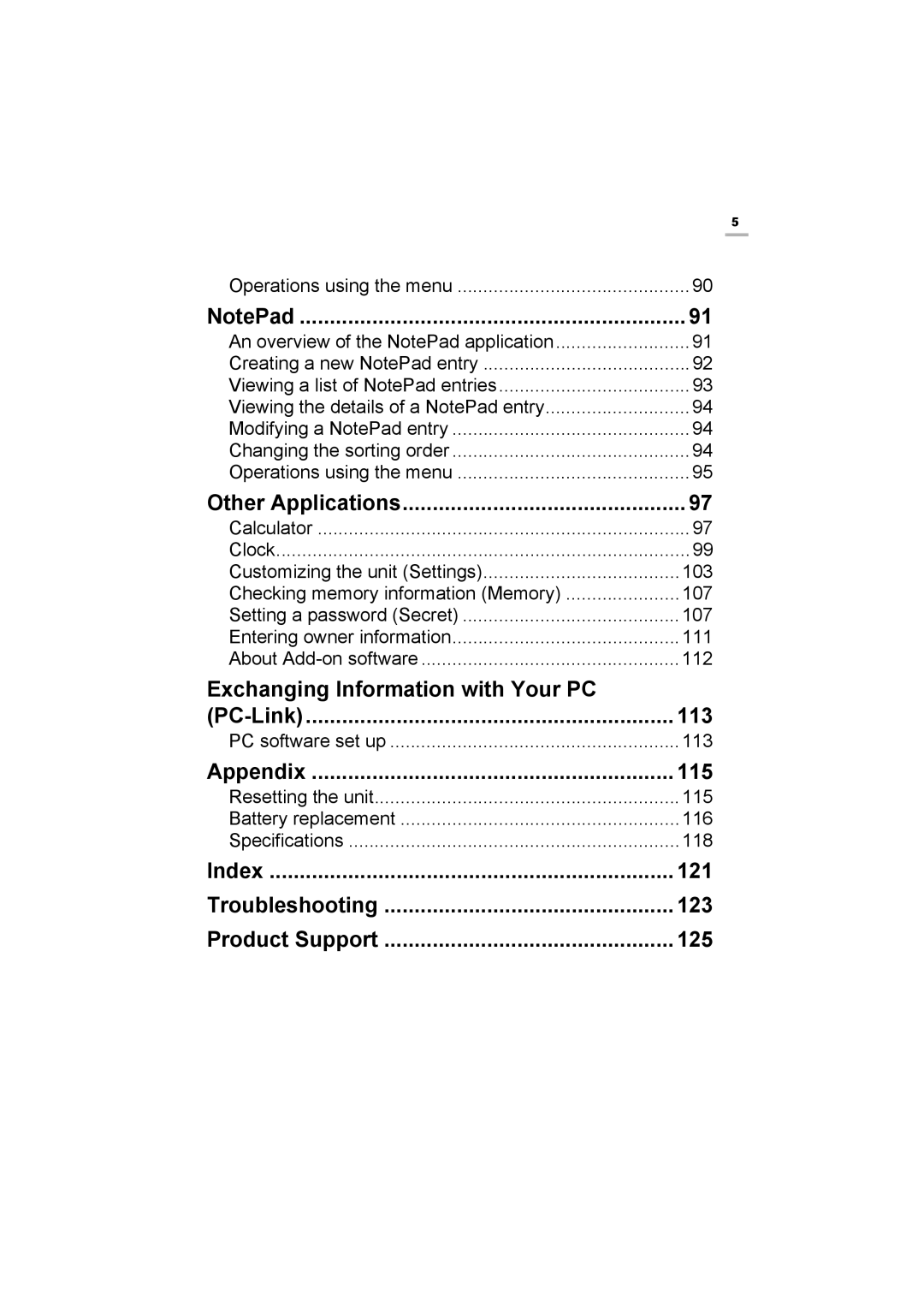 Sharp OZ-800 operation manual Exchanging Information with Your PC PC-Link 