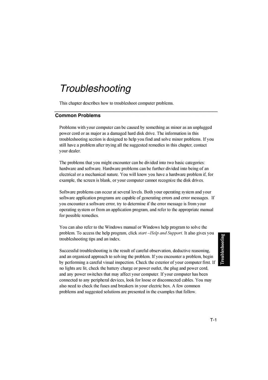 Sharp PC-MM1 manual Troubleshooting, Common Problems 