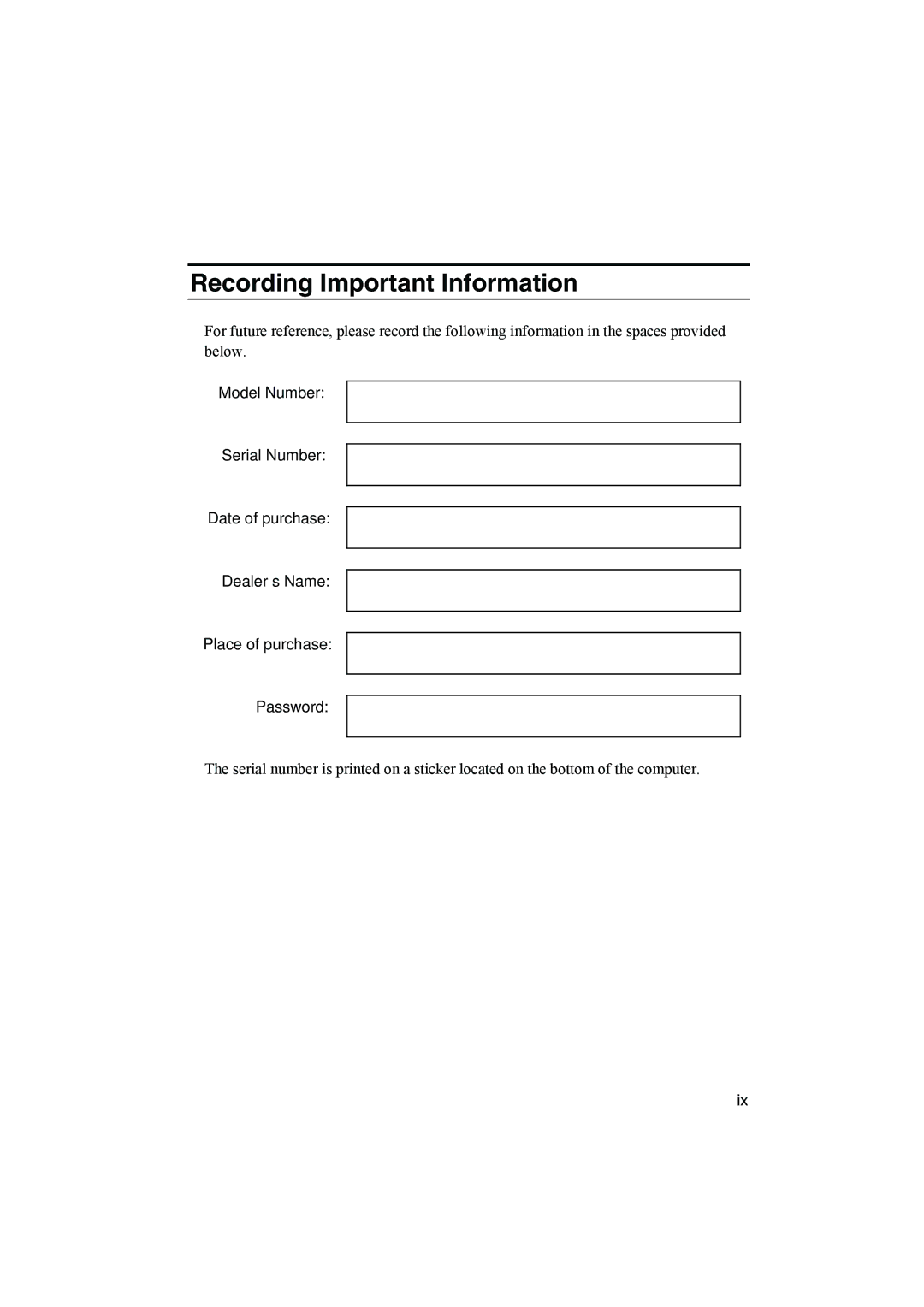 Sharp PC-MM1 manual Recording Important Information 