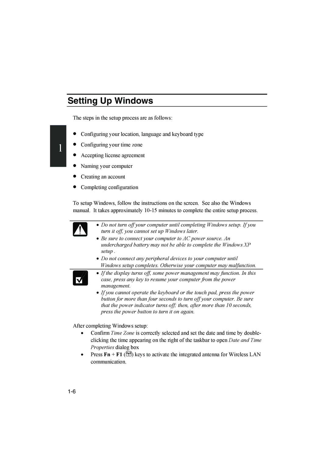 Sharp PC-MM1 manual Setting Up Windows 