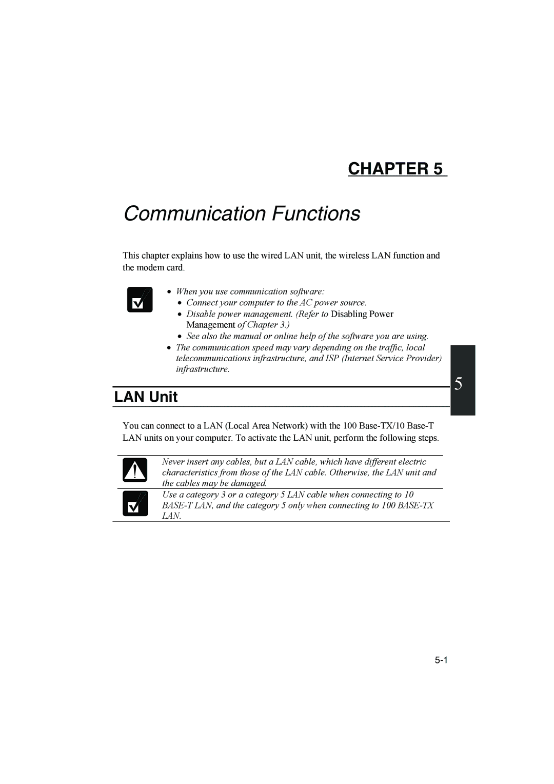 Sharp PC-MM1 manual Communication Functions, LAN Unit 