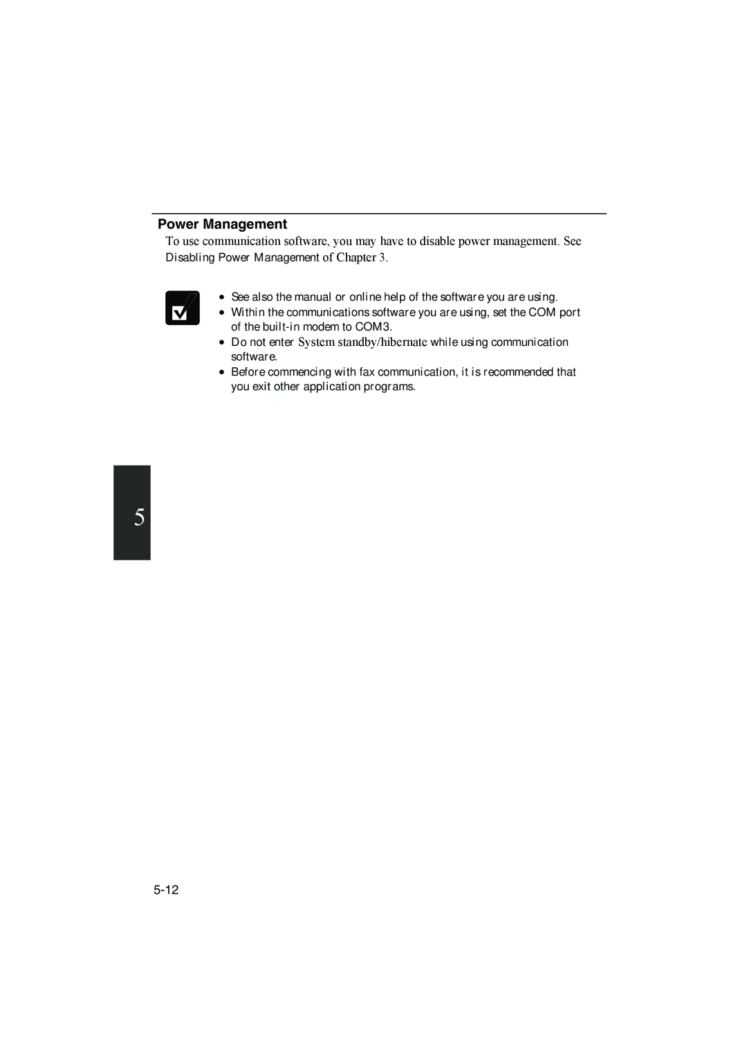 Sharp PC-MM1 manual Power Management 