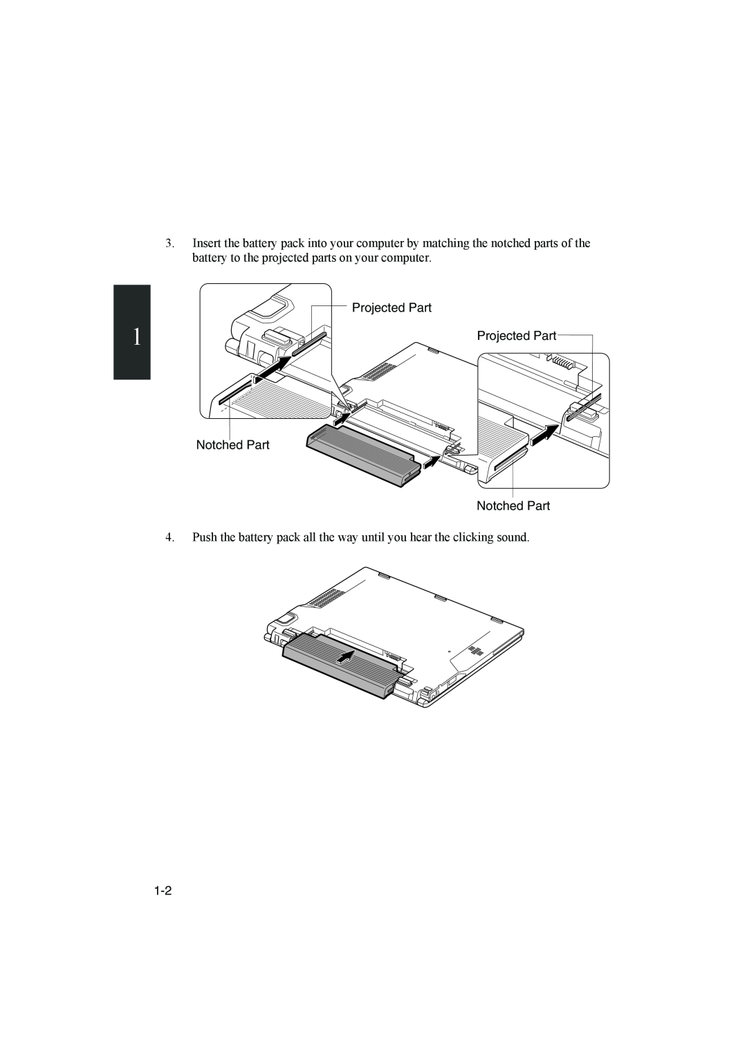 Sharp PC-MM1 manual Projected Part, Notched Part Notched Part 