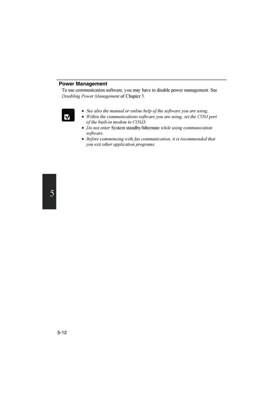 Sharp PC-MM1 manual Power Management 