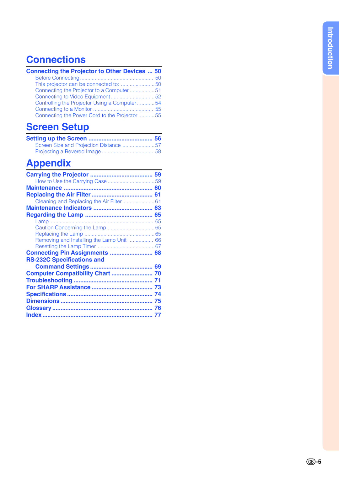 Sharp PG-B10S operation manual Screen Setup 