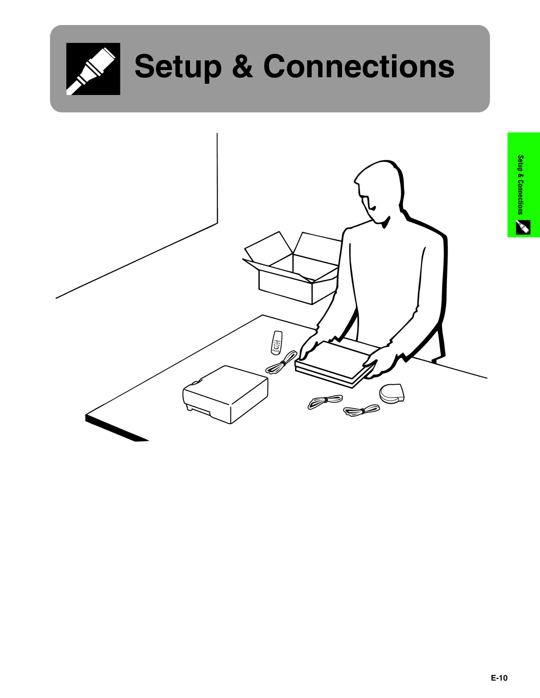 Sharp PG-C20XU operation manual Setup & Connections 