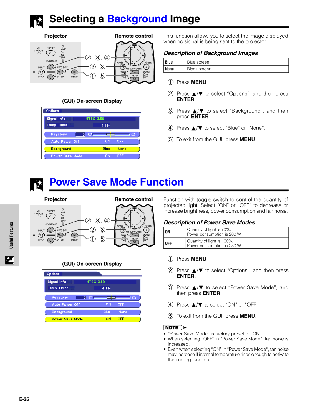 Sharp PG-C20XU operation manual Selecting a Background Image, Description of Background Images 