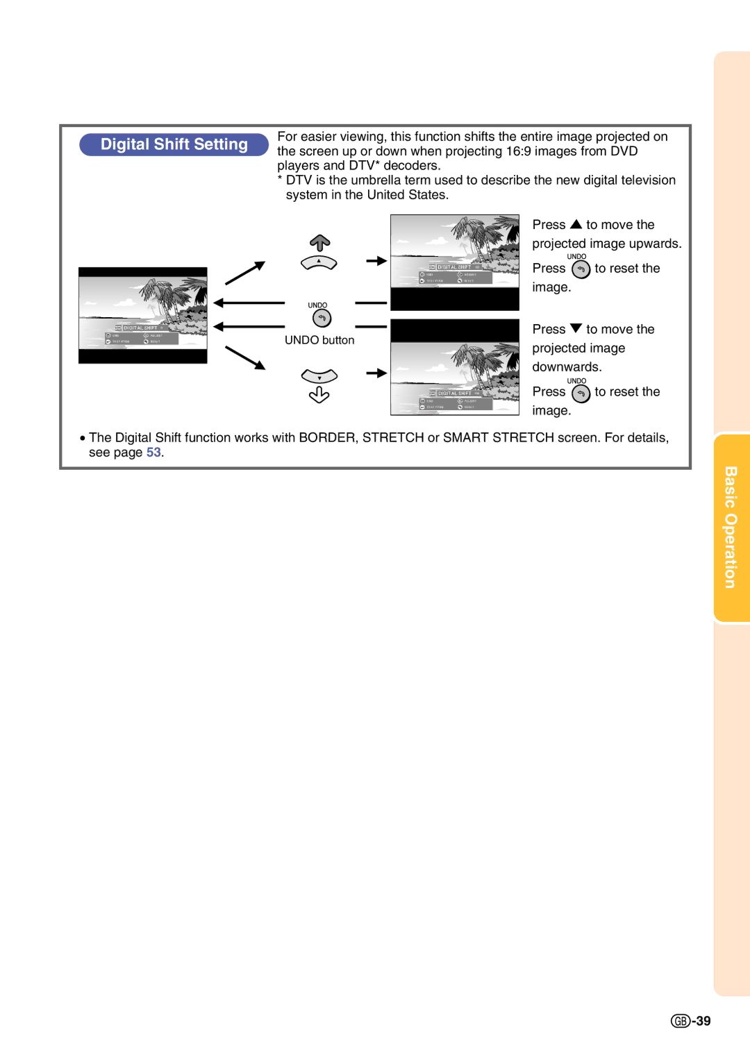 Sharp PG-C45X operation manual Undo button 