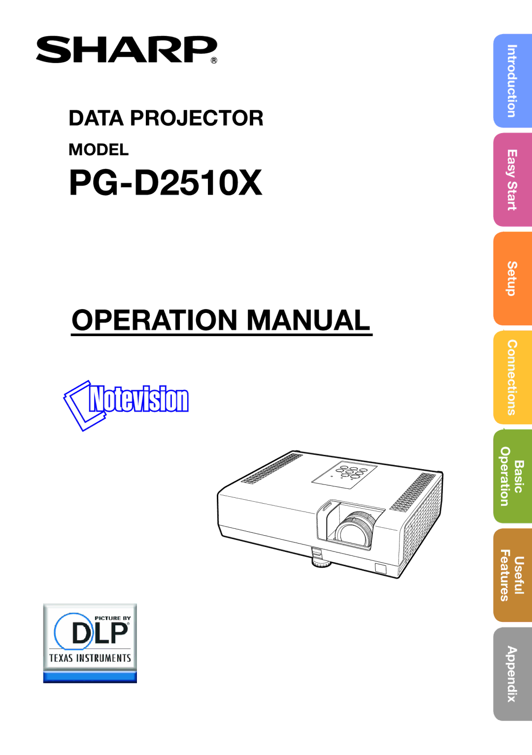 Sharp PG-D2510X appendix 