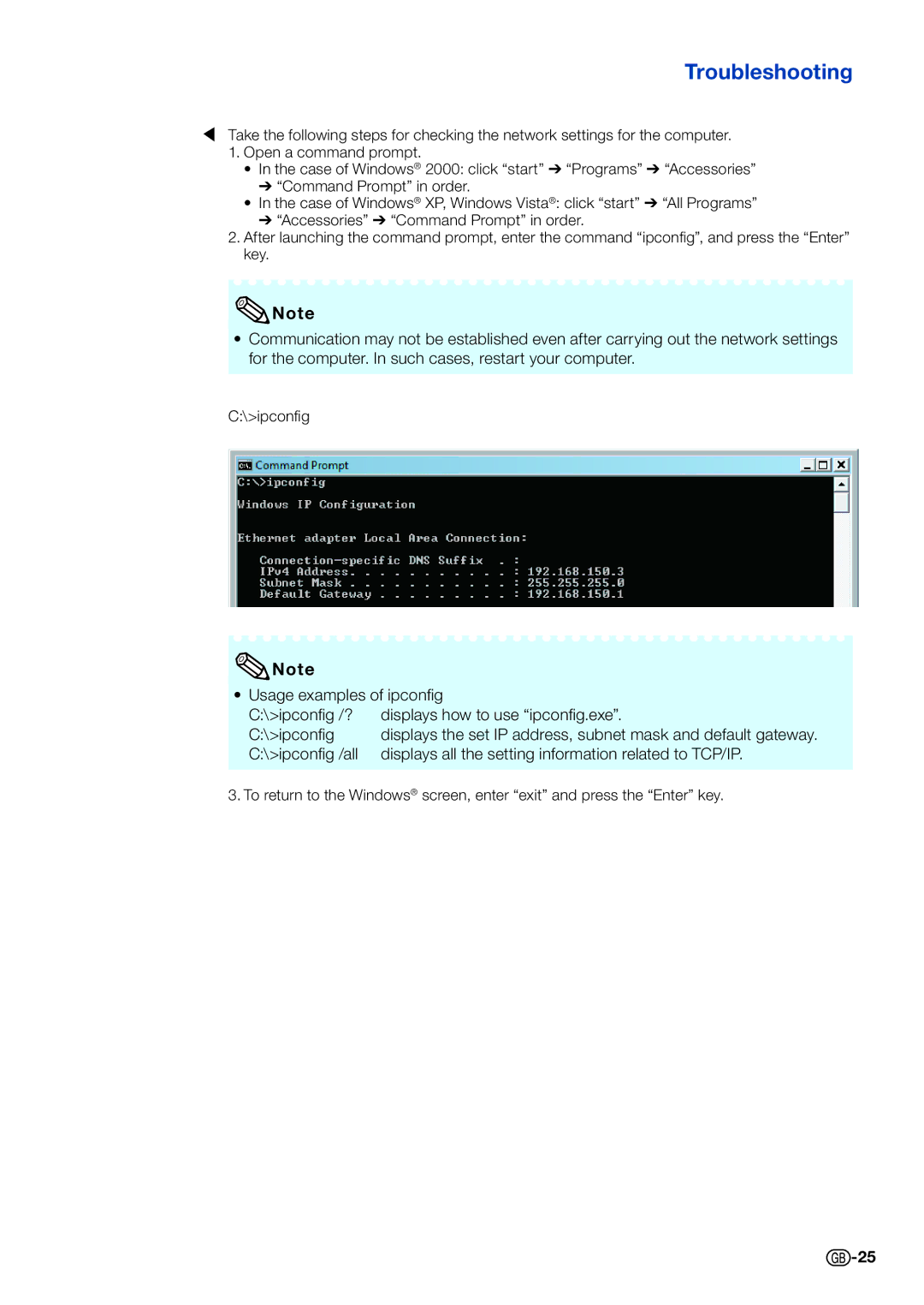 Sharp PG-D2710X, PG-D3510X, PG-D3010X specifications Troubleshooting 