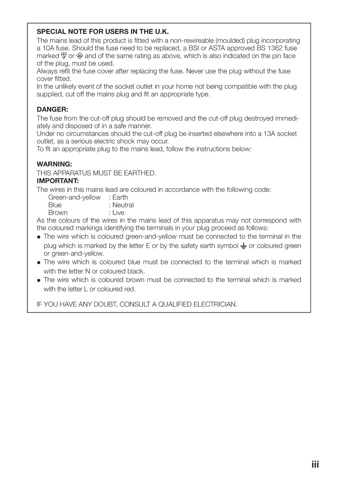 Sharp PG-D4010X quick start This Apparatus Must be Earthed, If YOU have ANY DOUBT, Consult a Qualified Electrician 