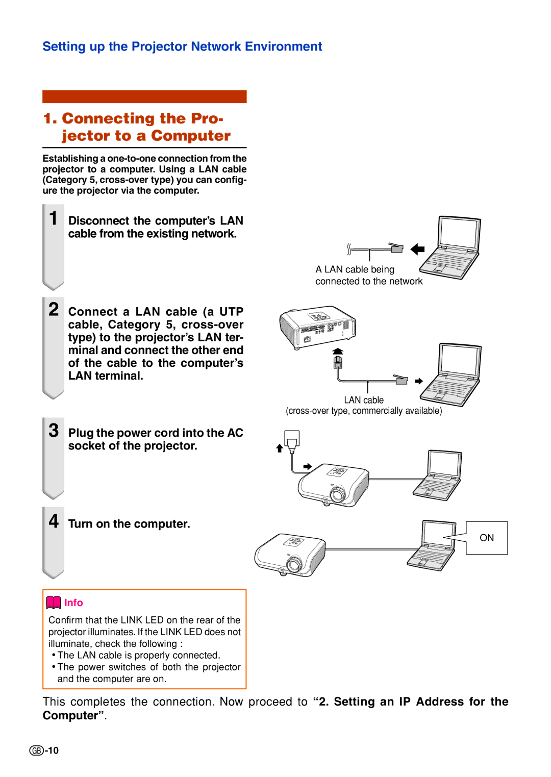 Sharp PG-F320W specifications Connecting the Pro- jector to a Computer 