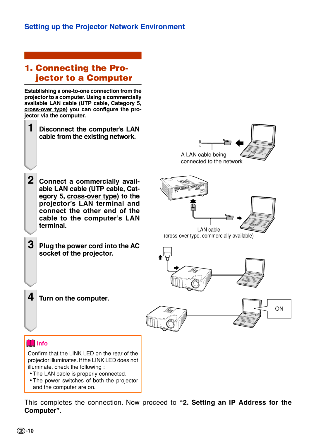 Sharp PG-F325W specifications Connecting the Pro- jector to a Computer 