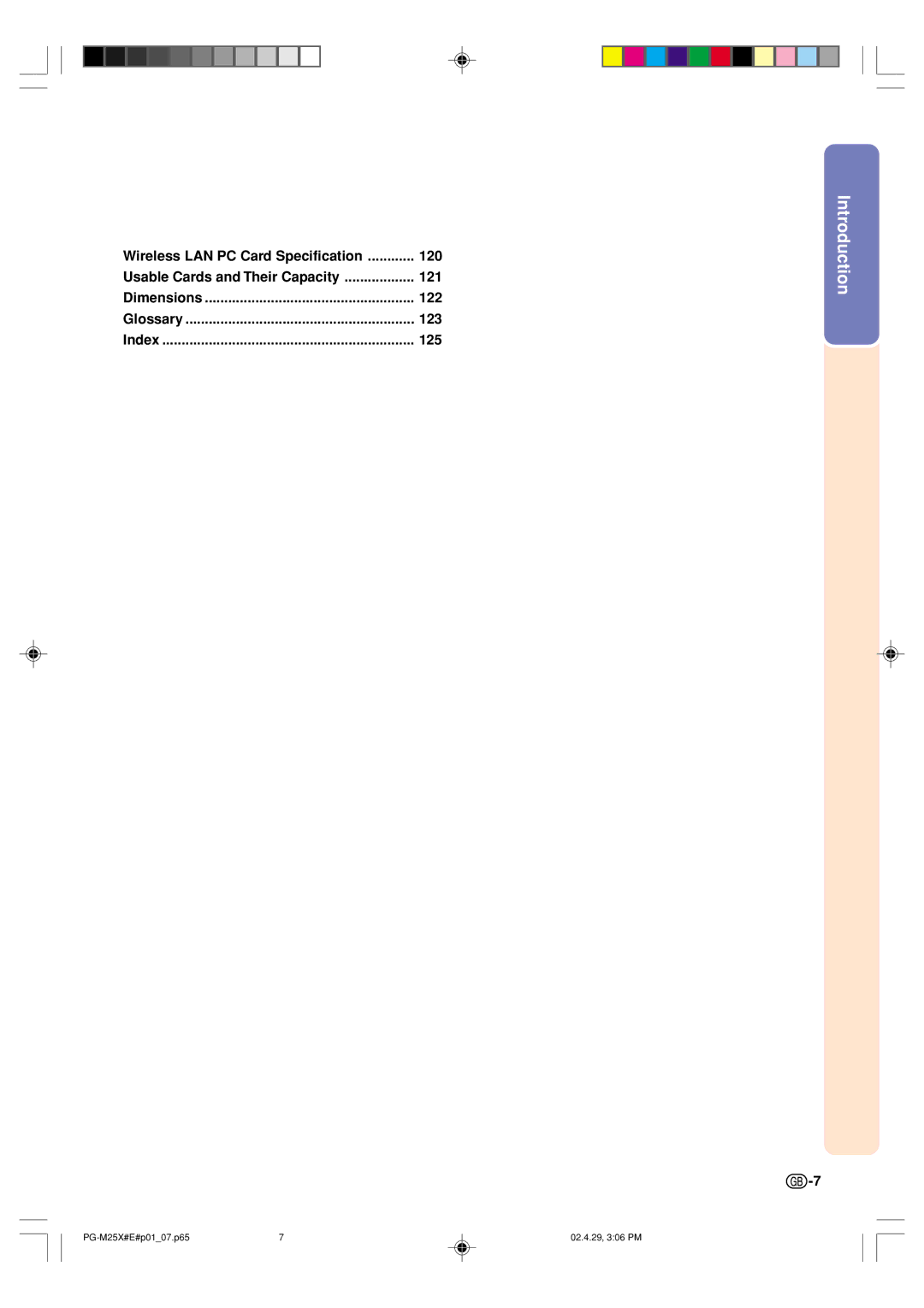 Sharp PG-M25X operation manual Introduction 