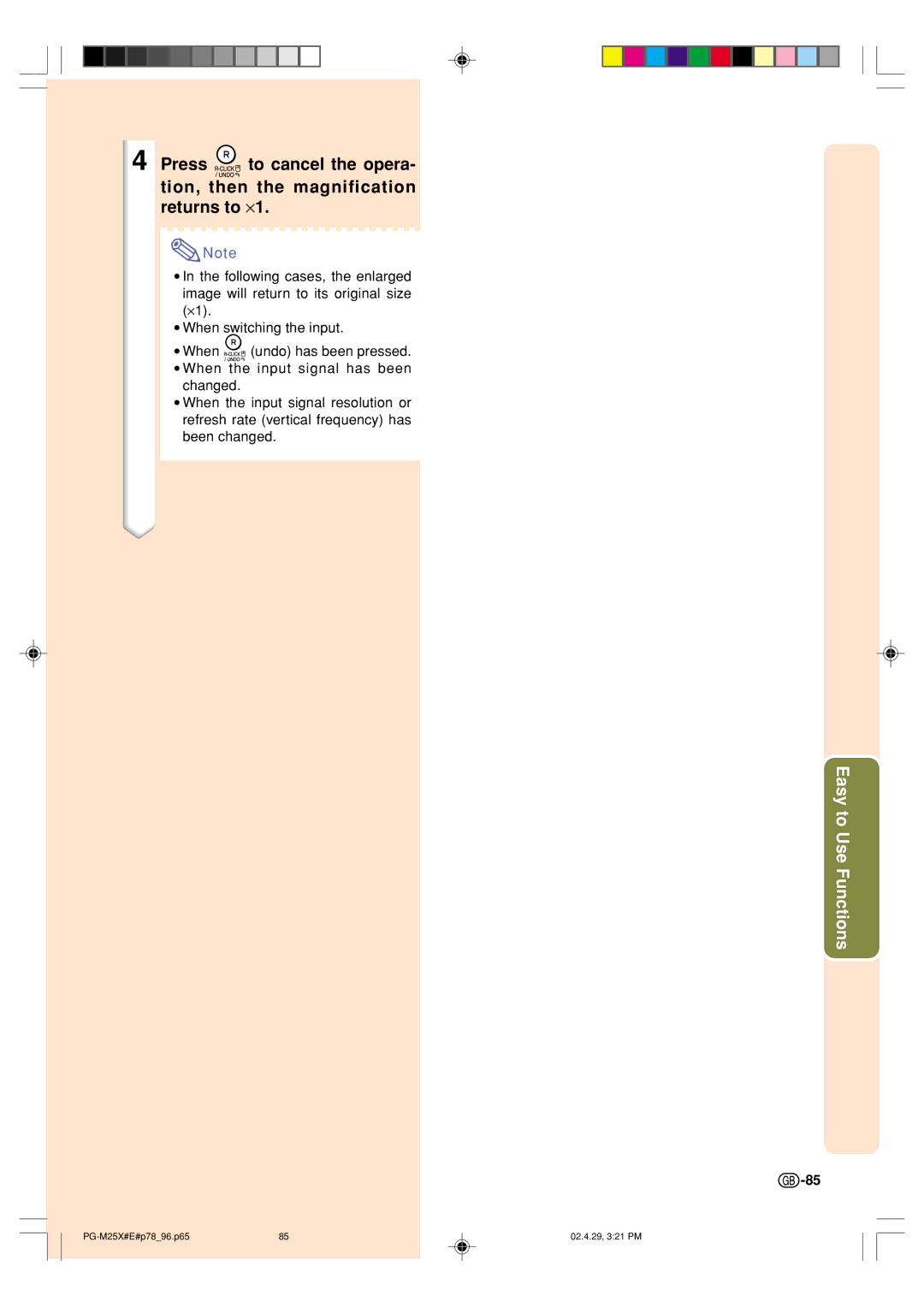 Sharp PG-M25X operation manual 