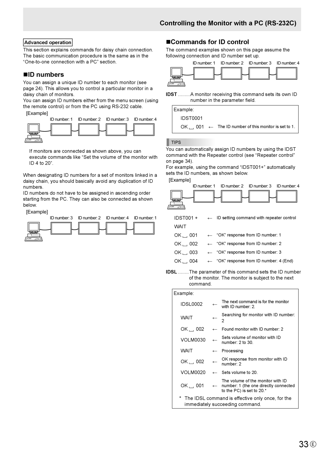 Sharp PNA601, PN-A601 operation manual 33 E, NID numbers, Advanced operation 