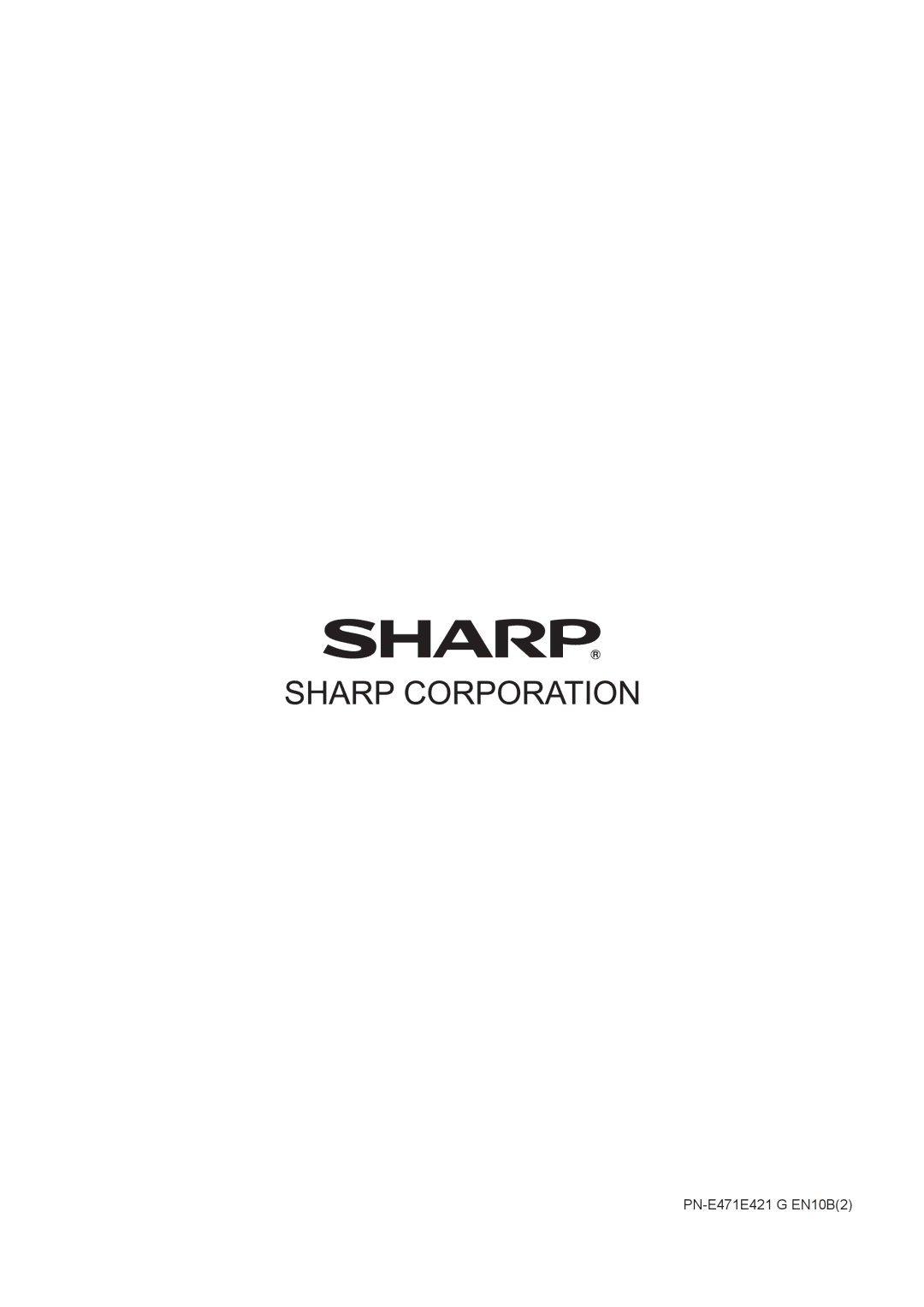 Sharp PN-E421 manual PN-E471E421 G EN10B2 