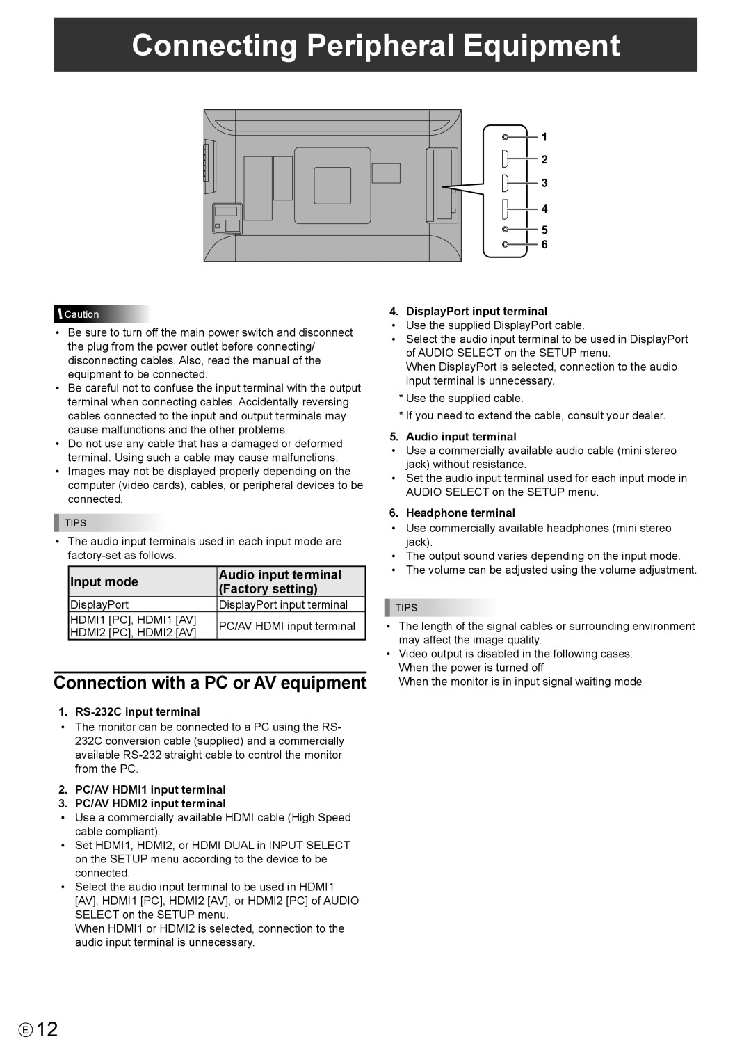 Sharp PN-K321 operation manual Connecting Peripheral Equipment 