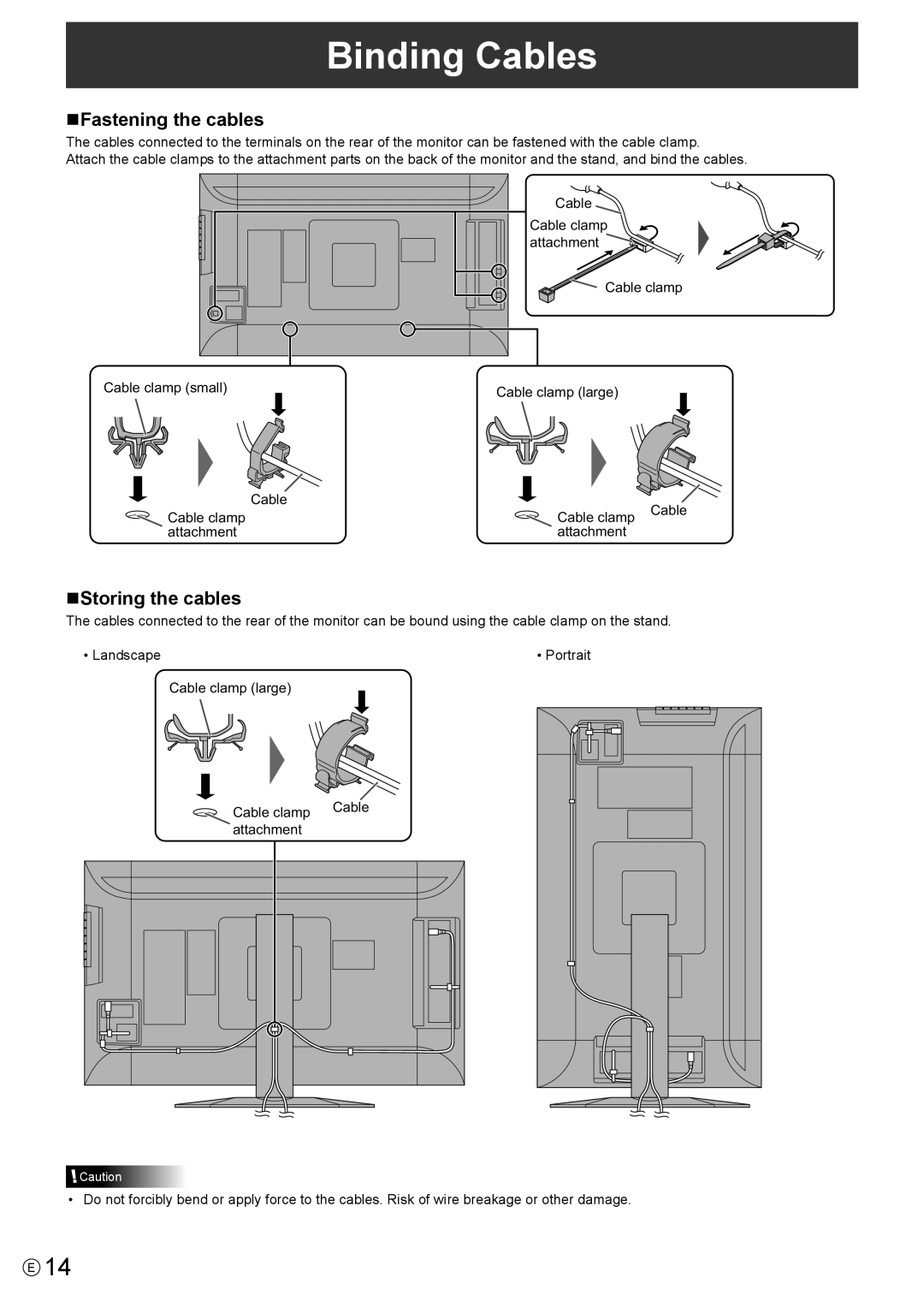 Sharp PN-K321 operation manual Binding Cables, NFastening the cables, NStoring the cables 