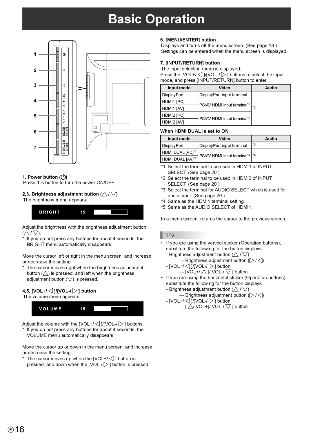 Sharp PN-K321 operation manual Basic Operation 