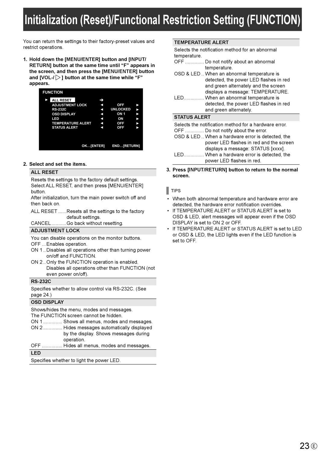 Sharp PN-K321 operation manual 23 E 