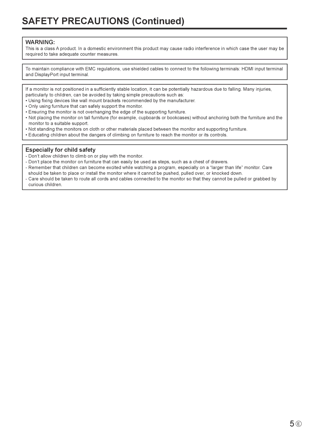 Sharp PN-K321 operation manual Safety Precautions 