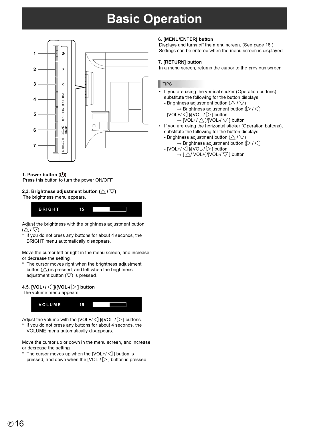 Sharp PN-K321H operation manual Basic Operation 