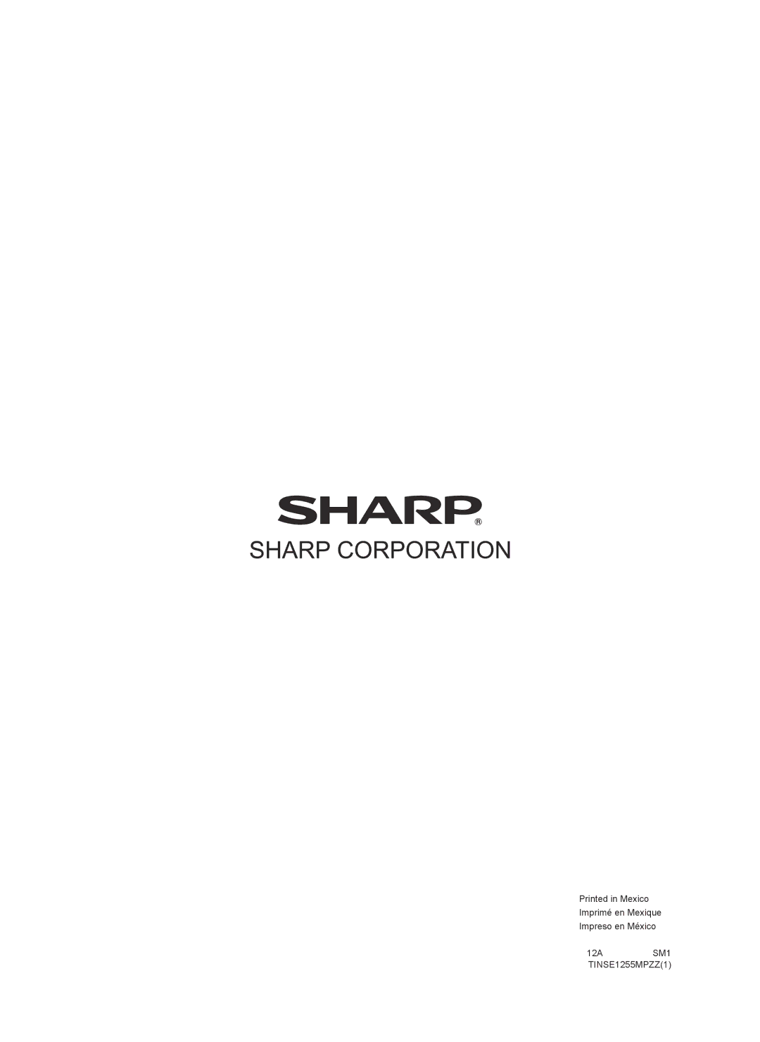 Sharp PN-L802B installation manual 12ASM1 TINSE1255MPZZ1 