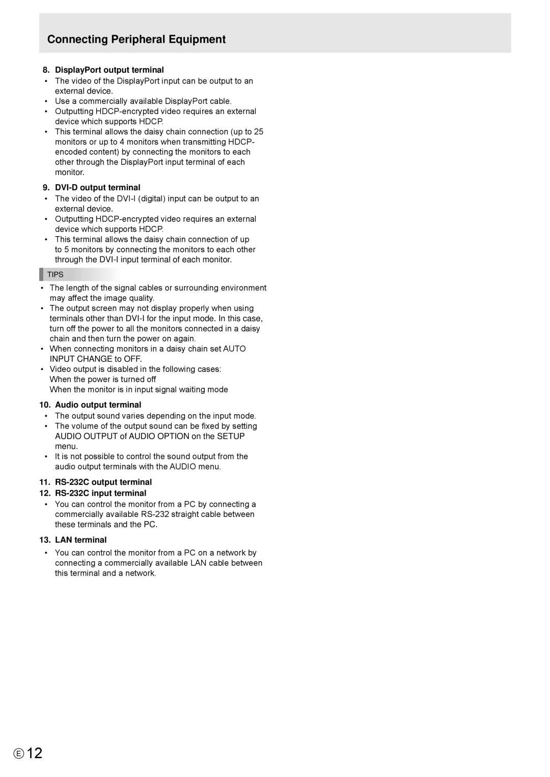 Sharp PN-R603, PN-R703 operation manual Connecting Peripheral Equipment 