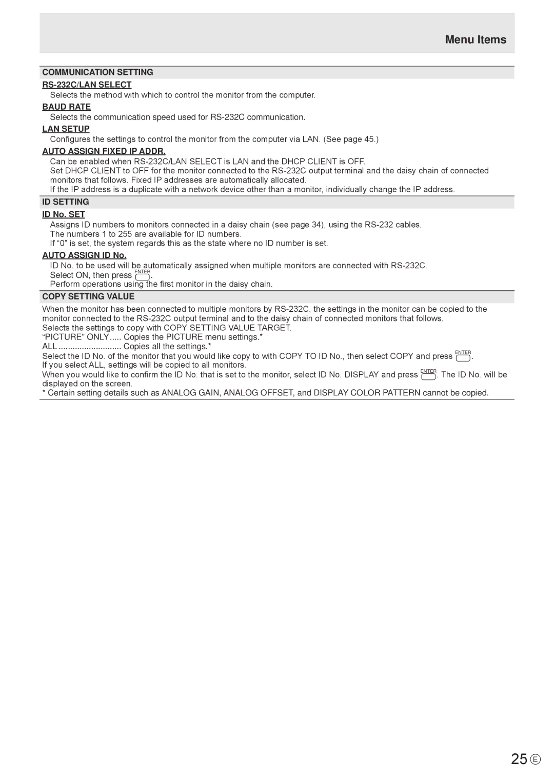 Sharp PN-R703, PN-R603 operation manual 25 E 