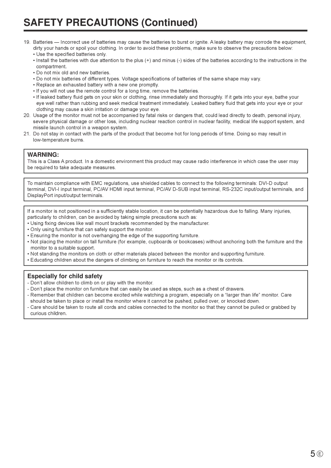 Sharp PN-R703, PN-R603 operation manual Safety Precautions 