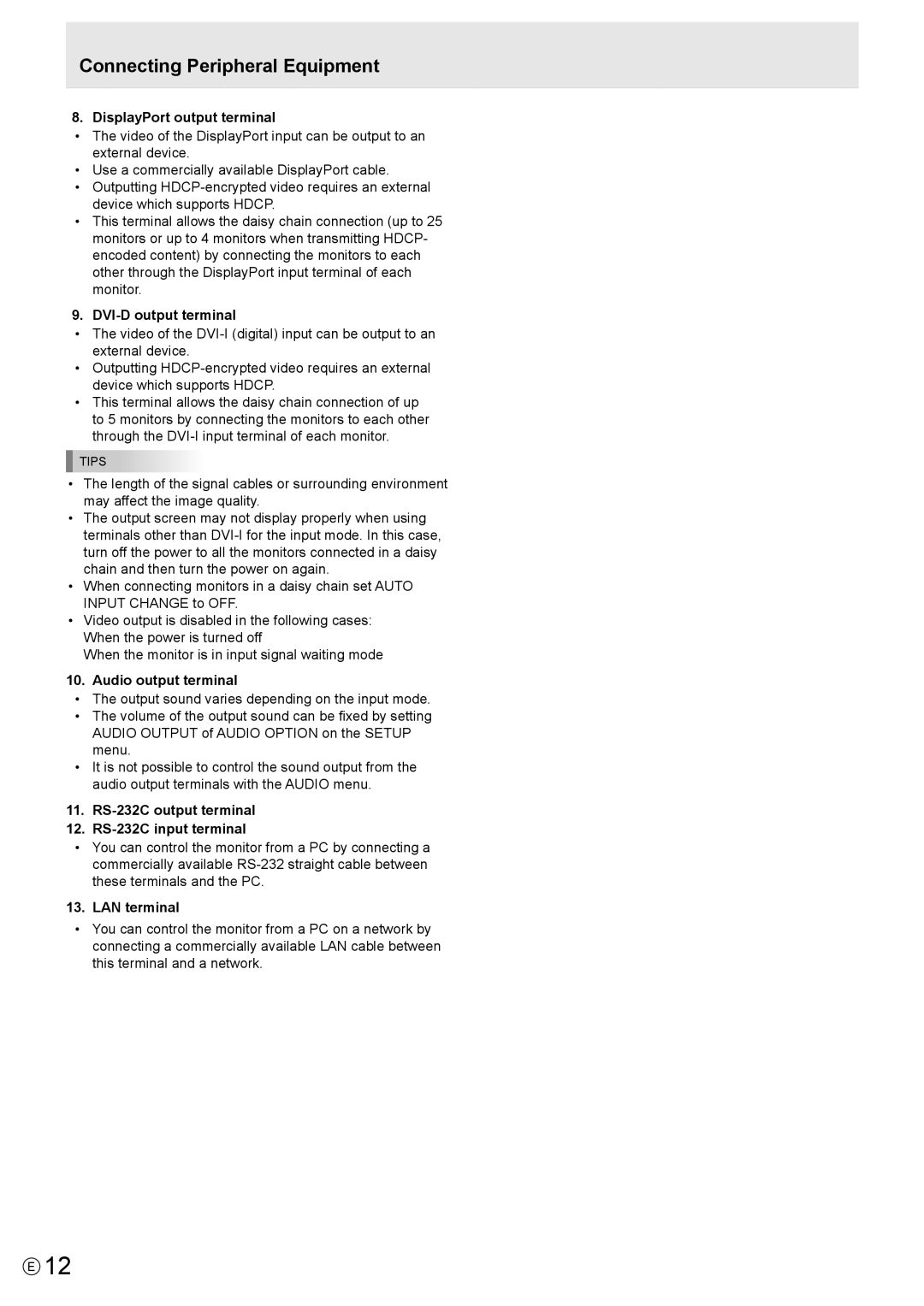 Sharp PN-R603, PN-R703 operation manual Connecting Peripheral Equipment 