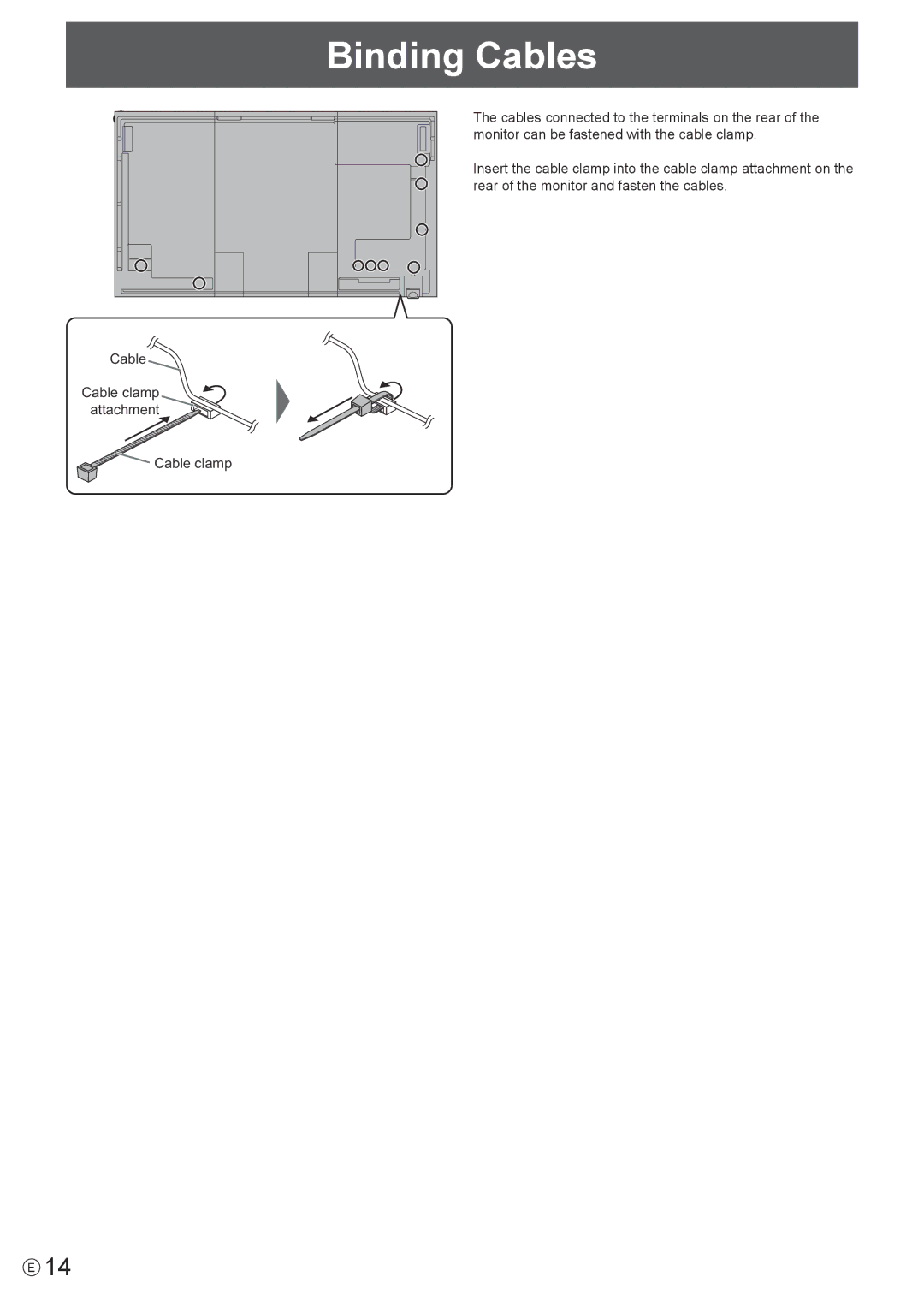 Sharp PN-R603, PN-R703 operation manual Binding Cables 