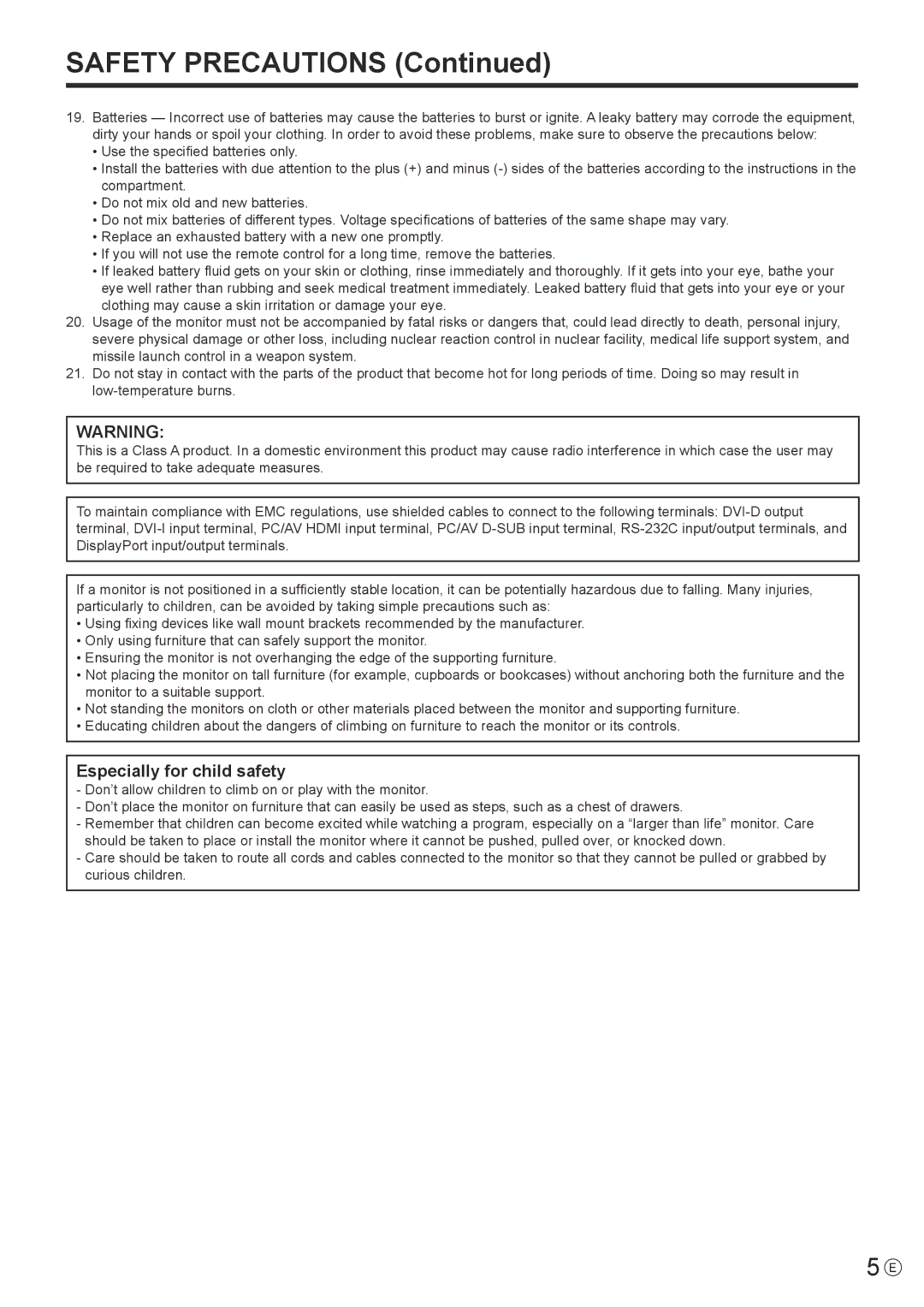 Sharp PN-R703, PN-R603 operation manual Safety Precautions 