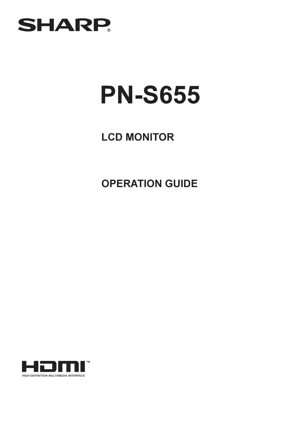 Sharp PN-S655 manual 