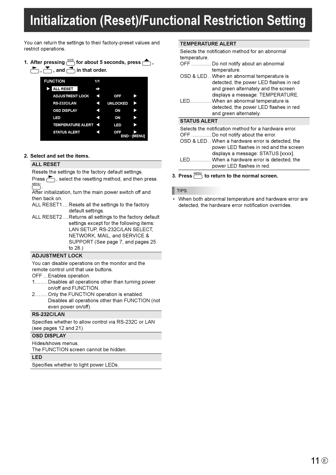 Sharp PN-S655 manual 11 E 