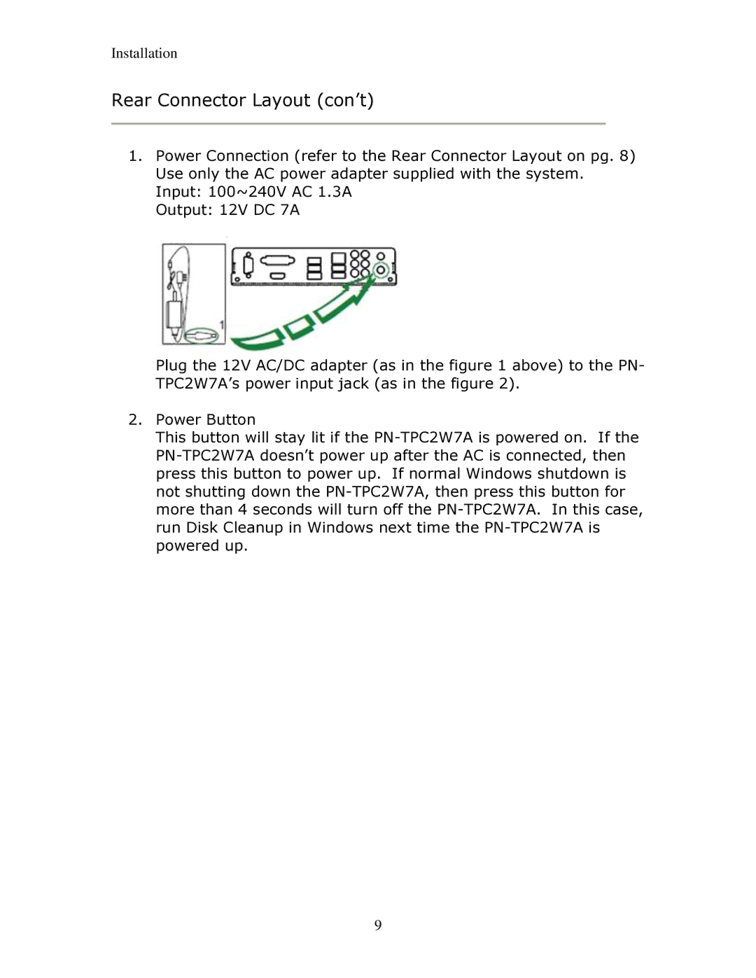 Sharp PN-TPC2W7A, PNTPC2W7A manual Rear Connector Layout con’t 