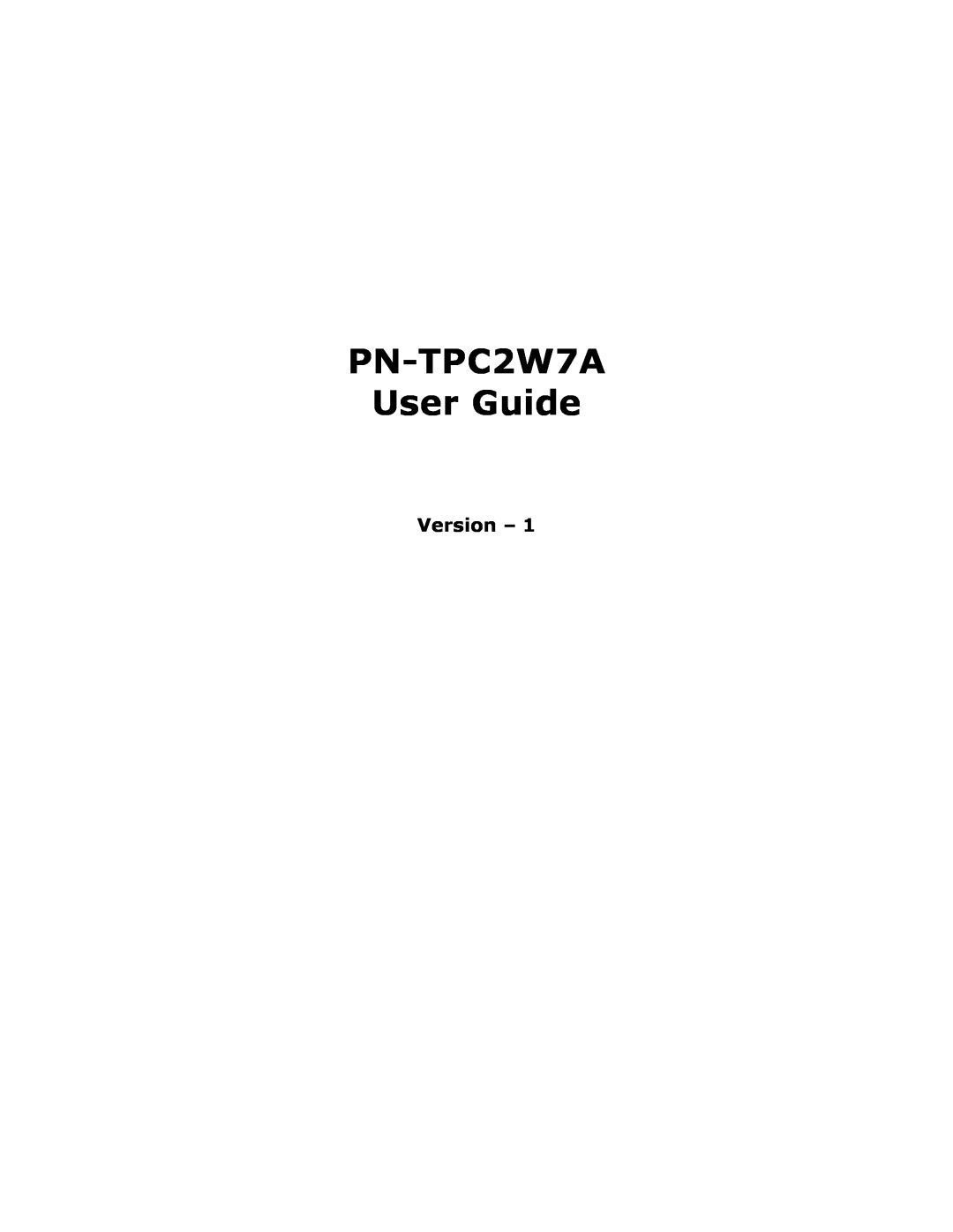 Sharp PNTPC2W7A manual PN-TPC2W7A User Guide, Version 